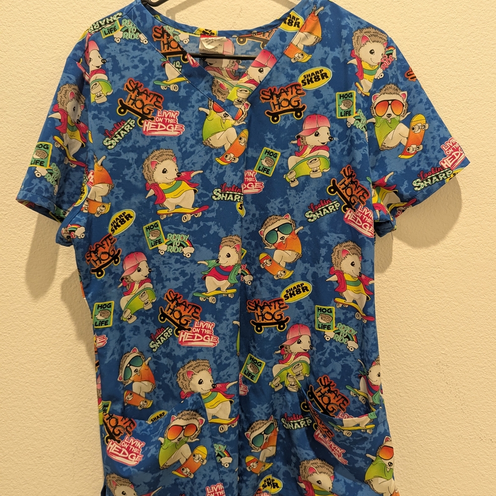 Dickie's Blue Sloth Scrub Shirt - Picture 2 of 3